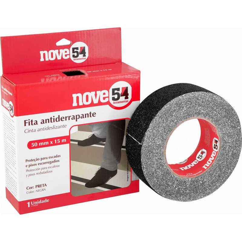 Fita antiderrapante, 50 mm x 15 m, preta