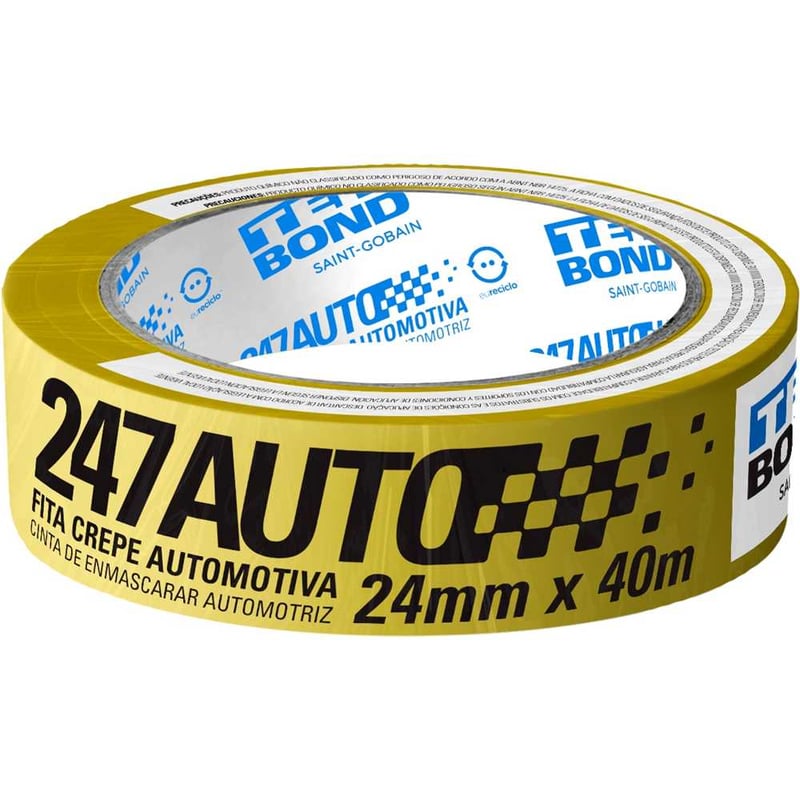 Fita crepe automotiva, 24 mm x 40 m, amarela, 17000018916