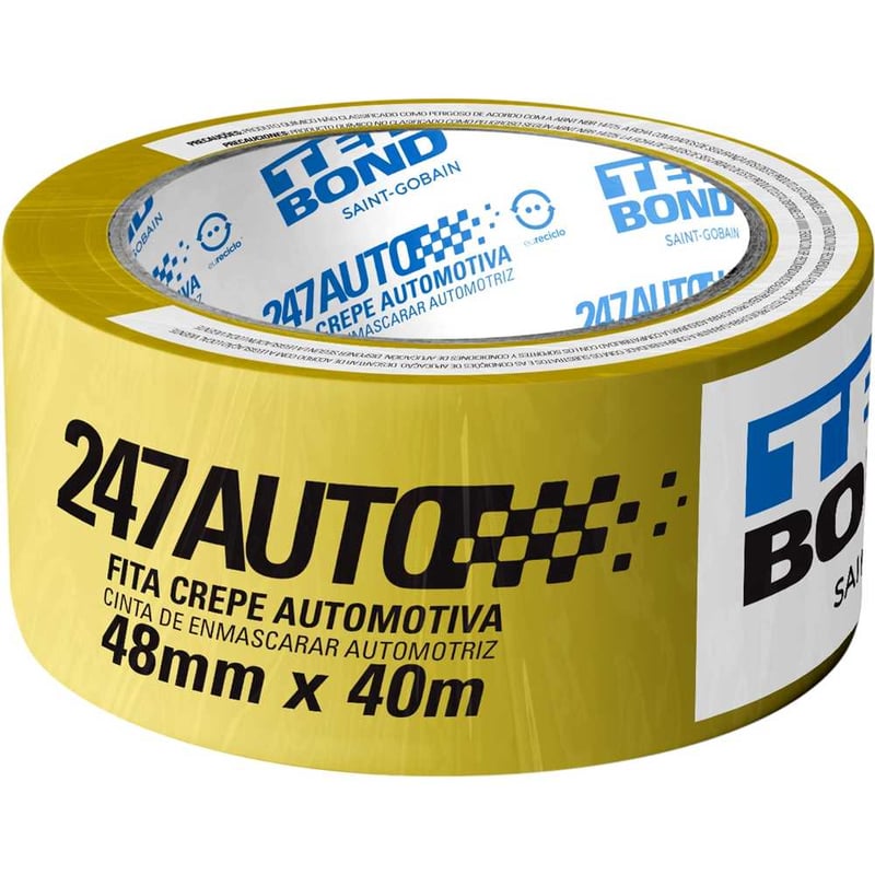 Fita crepe automotiva, 48 mm x 40 m, amarela, 17000018917