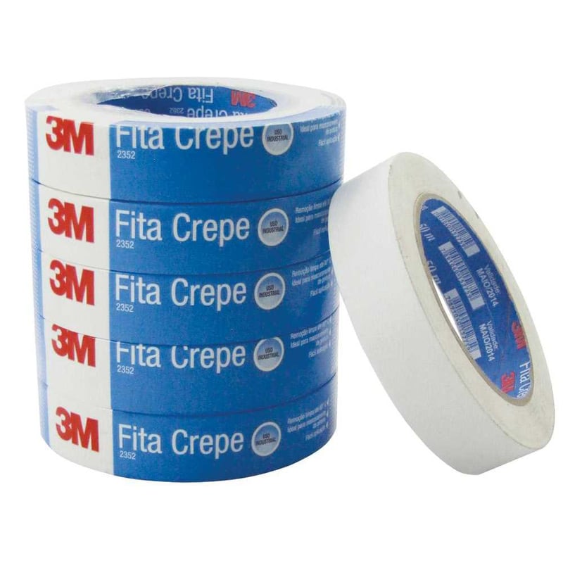 Fita crepe 24 mm x 50 m, uso industrial