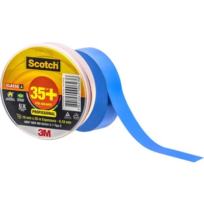 Fita isolante azul, 19 mm x 20 m, Scotch 35+, HB004482509