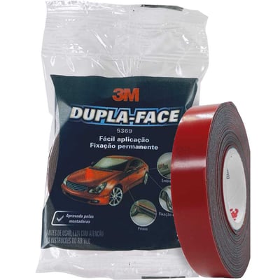 Fita dupla face cinza, 9,5 mm x 20 m