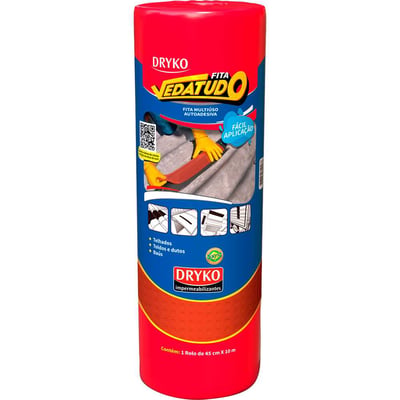 Fita adesiva impermeável com manta asfáltica, 45 cm x 10 m, Vedatudo Terracota