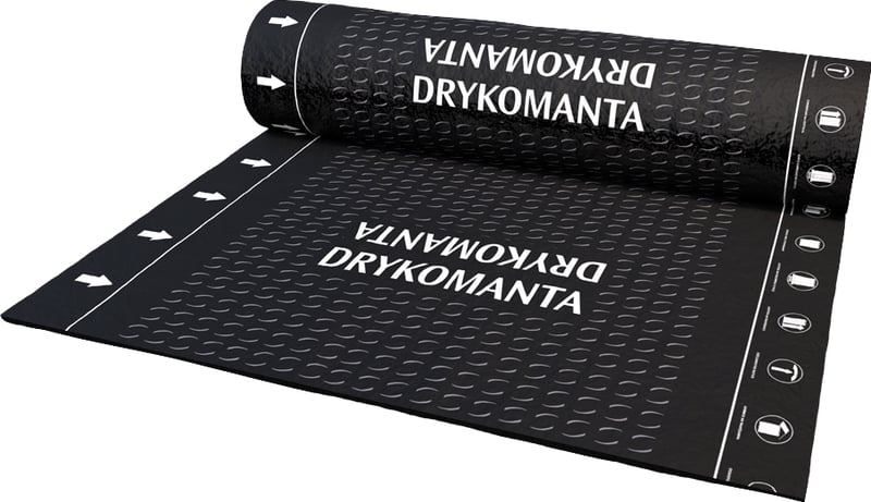 Manta Asfáltica para impermeabilização, 1 m x 10 m, 4 mm, com poliéster, DRYKOMANTA FLEX, PR4PP