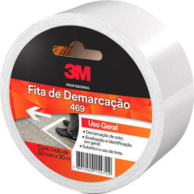 Fita adesiva para demarcação, 50 mm x 30 m, branca, HT000020392