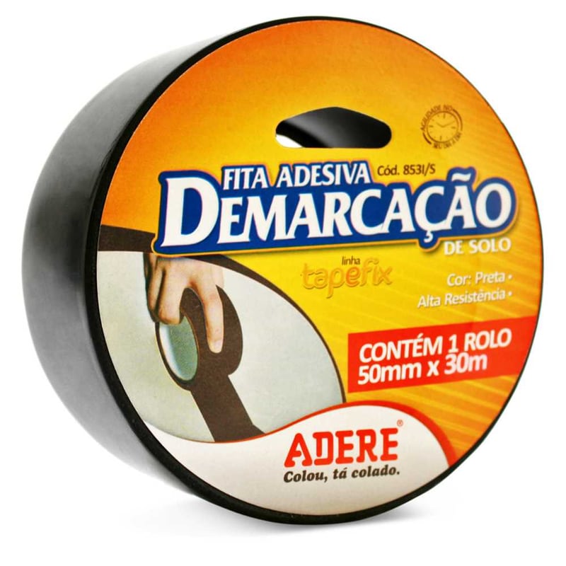 Fita adesiva para demarcação, 50 mm x 30 m, preta