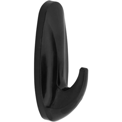 Gancho plástico adesivo, preto, com 3 peças