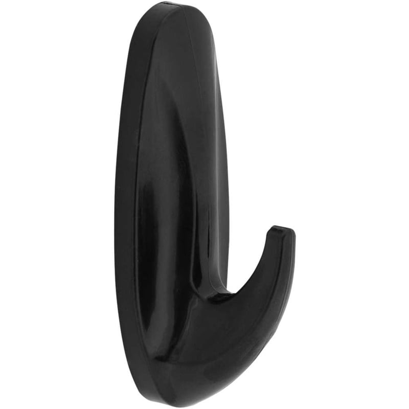 Gancho plástico adesivo, preto, com 3 peças
