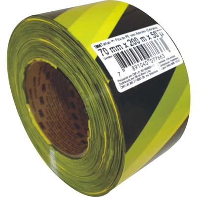 Fita zebrada amarela e preta 70 mm x 200 m