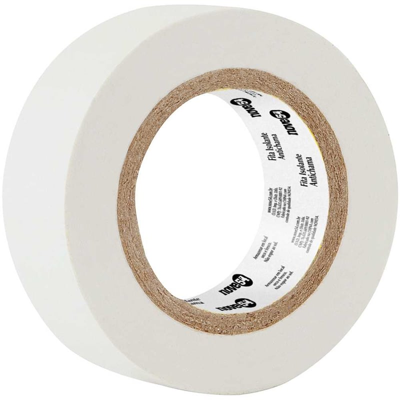 Fita isolante, 19 mm x 10 m, branca