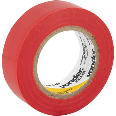 Fita isolante, 19 mm x 10 m, vermelha, VONDER PLUS