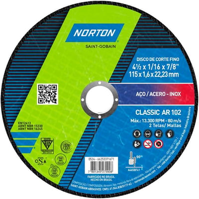 Disco de corte, 115 mm x 1,6 mm x 22,23 mm, Classic