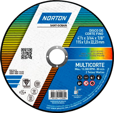 Disco de corte, 115 mm x 1,0 mm x 22,23 mm, Multicorte