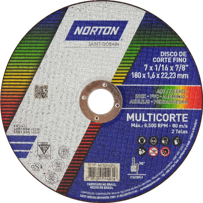 Disco multicorte 180 mm x 1,6 mm x 22,23 mm