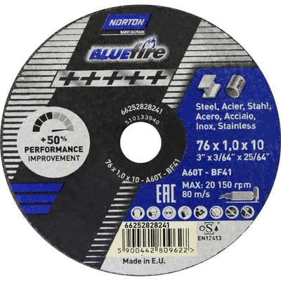 Disco de corte 76 mm x 1 mm x 10 mm, T41
