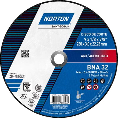 Disco de corte 230 mm x 3 mm x 22,23 mm, BNA32