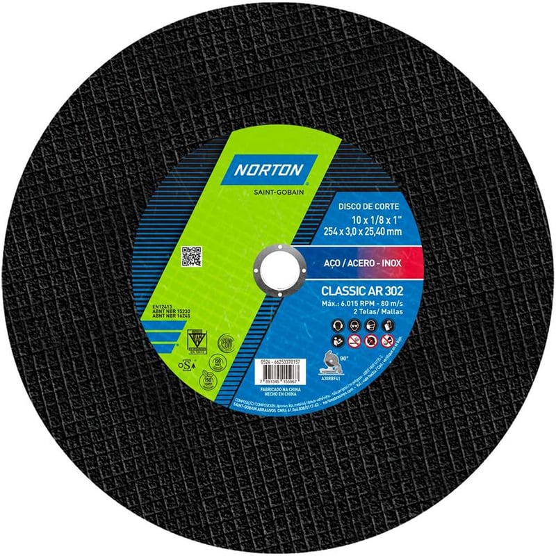 Disco de corte, 254 mm x 3,2 mm x 25,40 mm, Classic