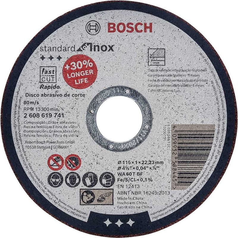 Disco de corte 115 mm x 1 mm x 22,23 mm 2608603169