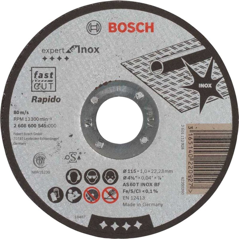 Disco de corte 115 mm x 1 mm x 22,23 mm 2608600545