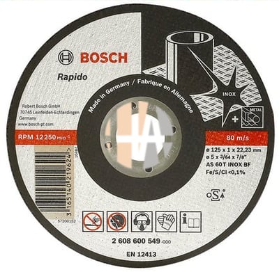 Disco de corte 125 mm x 1 mm x 22,23 mm 2608600549