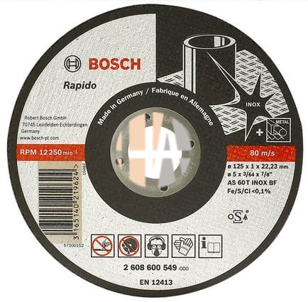 Disco de corte 125 mm x 1 mm x 22,23 mm 2608600549