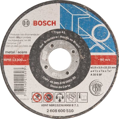 Disco de corte 115 mm x 3,2 mm x 22,23 mm 2608600510, IND 40