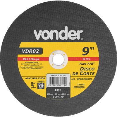 Disco de corte 230 mm x 3 mm x 22,23 mm VDR02