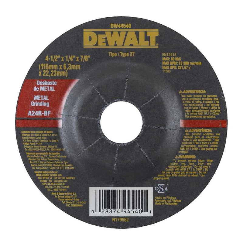 Disco de desbaste 115,0 mm x 6,3 mm x 22,23 mm
