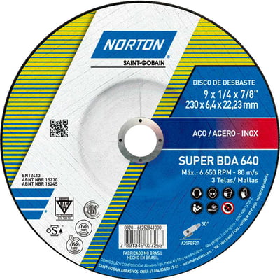 Disco de desbaste 230 mm x 6,4 mm x 22,23 mm, BDA 640