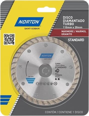 Disco diamantado turbo, 110 mm, furo 20 mm, linha standard, 70184633937