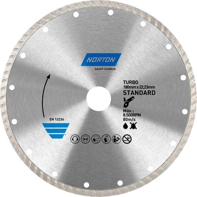 Disco diamantado turbo, 180 mm, furo 22 mm, linha standard, 70184633940