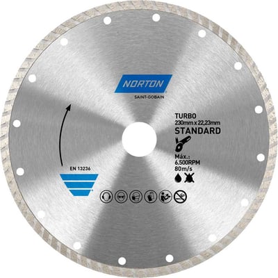 Disco diamantado turbo, 230 mm, furo 22 mm, linha standard, 70184633943