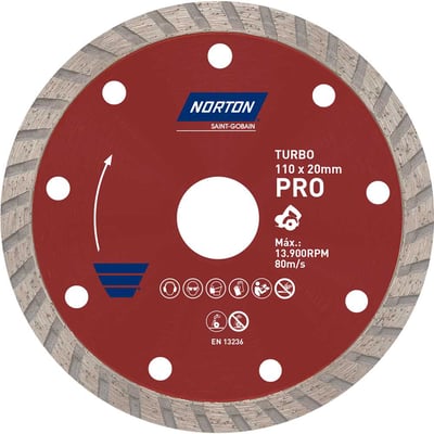 Disco de corte diamantado, 110 mm x 20 mm, turbo, 70184624362