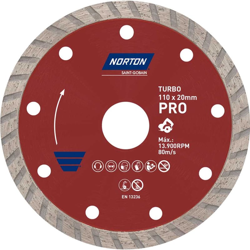 Disco de corte diamantado, 110 mm x 20 mm, turbo, 70184624362