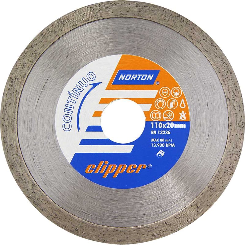 Disco de corte diamantado, 110 mm x 20 mm, contínuo, linha