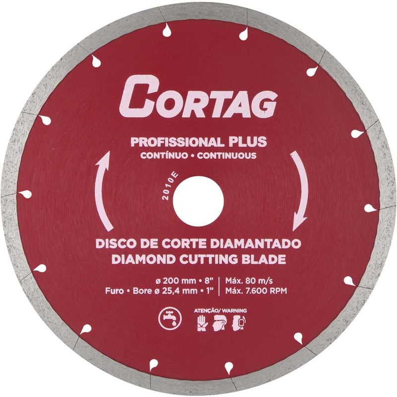 Disco de corte diamantado, 200 mm, profissional plus