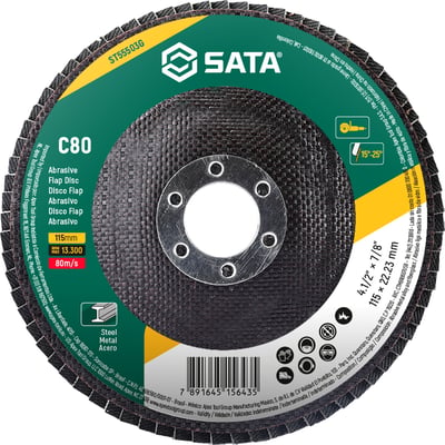 Flap-disc, disco de desbaste/acabamento, 4.1/2" - 115 mm, cônico, grão 80