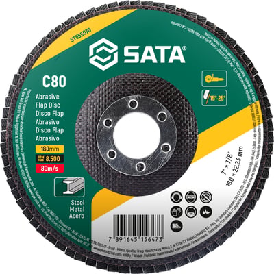 Flap-disc, disco de desbaste/acabamento, 7" - 180 mm, cônico, grão 80