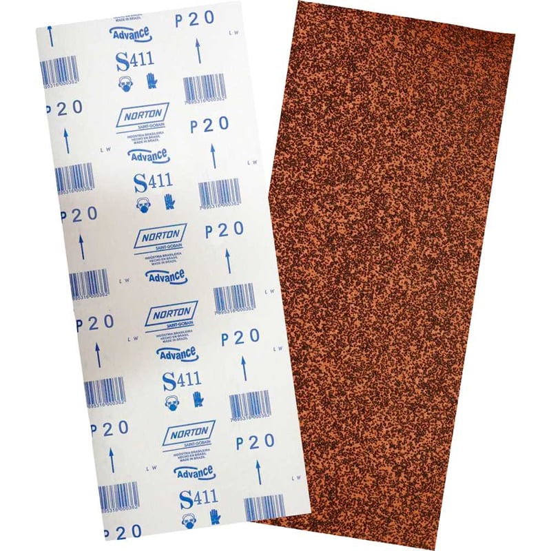 Lixa folha, grão 20, S411, 305 x 750 mm, para assoalho de madeira, 05539503291