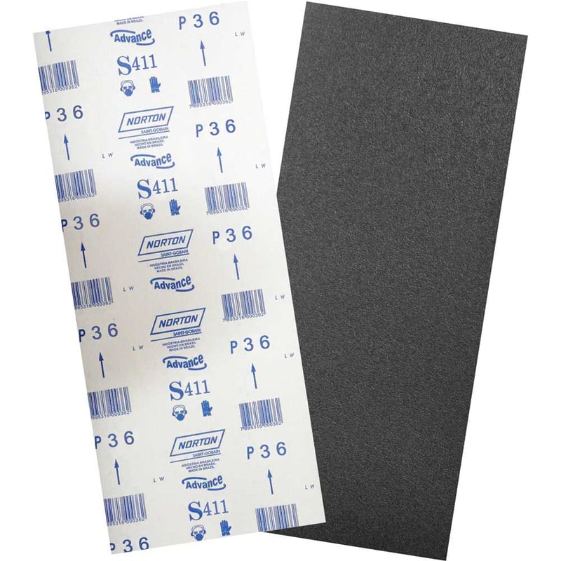 Lixa folha, grão 36, S411, 305 x 750 mm, para assoalho de madeira, 05539503309