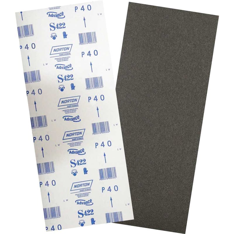 Lixa folha, grão 40, S422, 305 x 750 mm, para assoalho de madeira, 05539503313