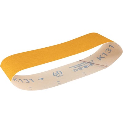 Cinta de lixa, 75 mm x 610 mm, grão 60, costado de pano, para madeiras maciças e laminadas