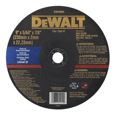 Disco de corte, 230 mm x 2 mm x 22,23 mm, para aço e inox, corte fino