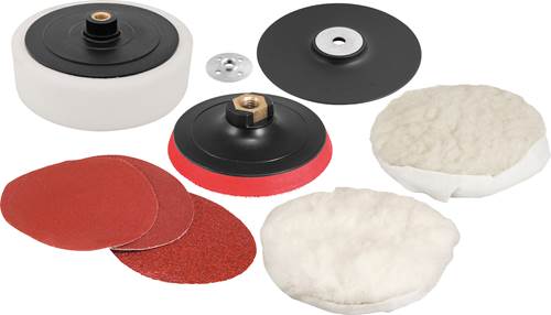 Jogo de discos para lixar e polir 7" e suporte com pluma (sistema fixa fácil), VONDER.