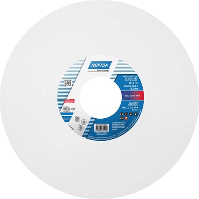 Rebolo reto 12" x 1" 38A, grão 60, branco
