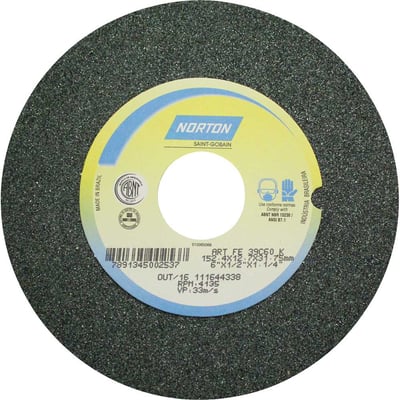 Rebolo reto 6" x 1/2" 39C, grão 60, verde