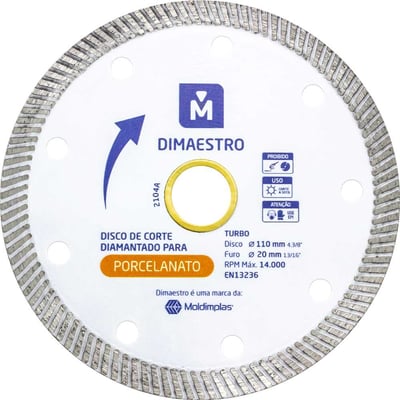 Disco de corte diamantado, 110 mm, para porcelanato