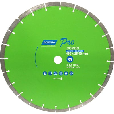 Disco diamantado 450 mm, para asfalto e concreto, segmentado