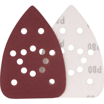 Lixa delta com costado em pluma, 140 mm x 140 mm x 93 mm, grão 80, embalagem com 10 peças