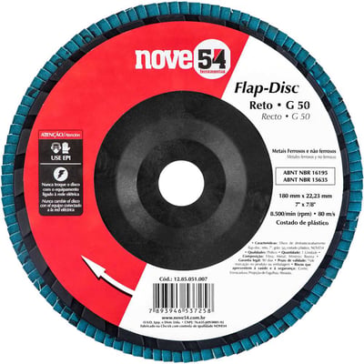 Flap-disc, disco de desbaste/acabamento, 7" - 180 mm, grão 50